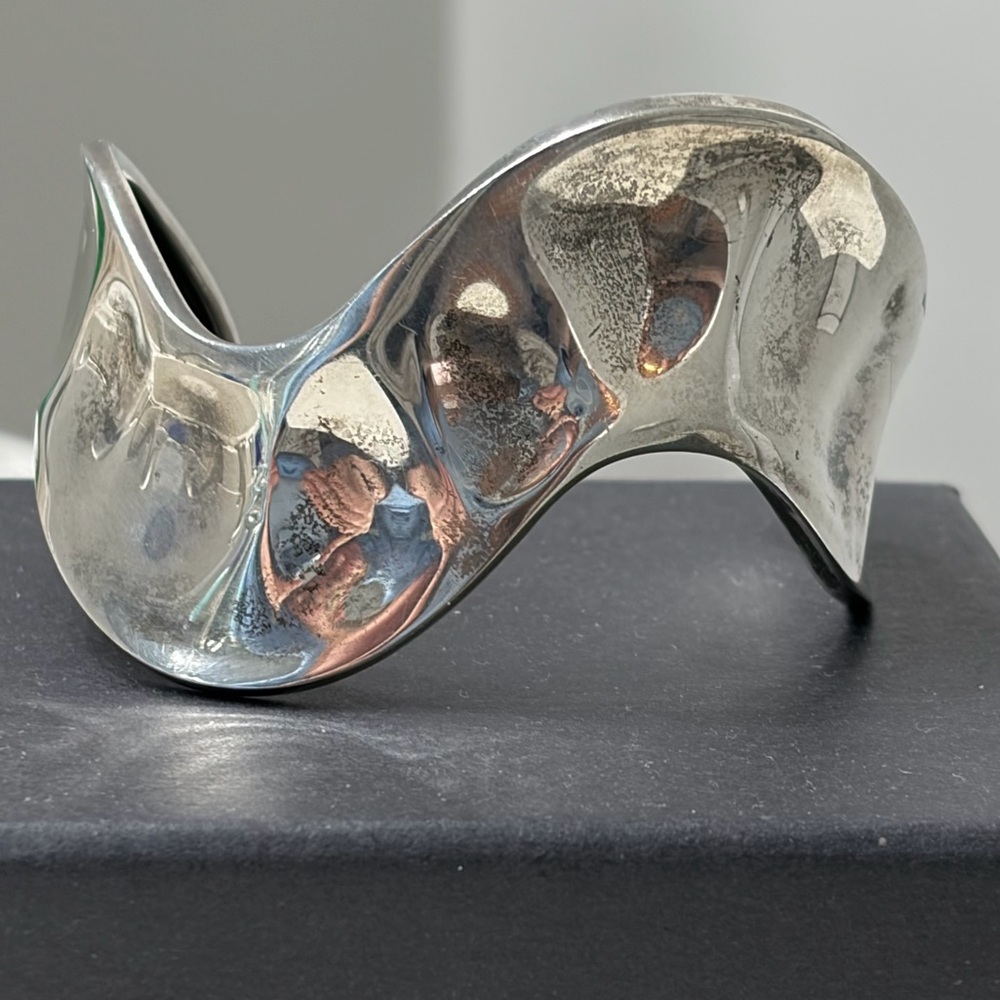 Vintage Sterling Silver Wave Cuff Bracelet
